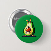 Upside-Down Avocado - Funny Pixel Art Food Design Button (Vorne & Hinten)