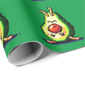 Upside-Down Avocado - Funny Pixel Art Food Design Geschenkpapier (Rolleneckpunkt)