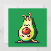 Upside-Down Avocado - Funny Pixel Art Food Design Karte (Vorderseite)