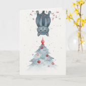 Upside-Down Christmas Kitten Card Karte (Gelbe Blume)