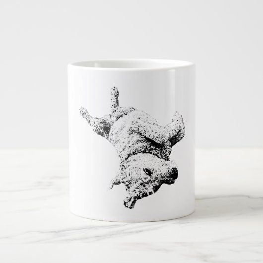 Upside-Down-Freude Jumbo-Tasse (Vorderseite)