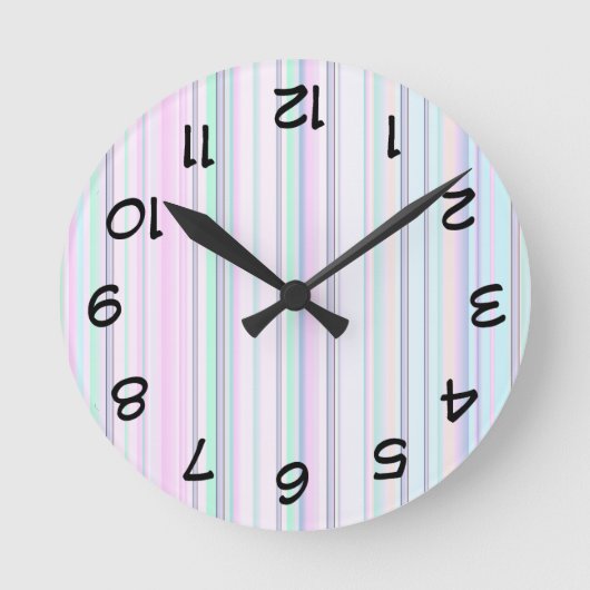 Upside Down Pastel Clock Runde Wanduhr (Vorderseite)