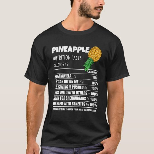 Upside Down Pineapple Pineapple Nutrition Facts Sw T-Shirt (Vorderseite)