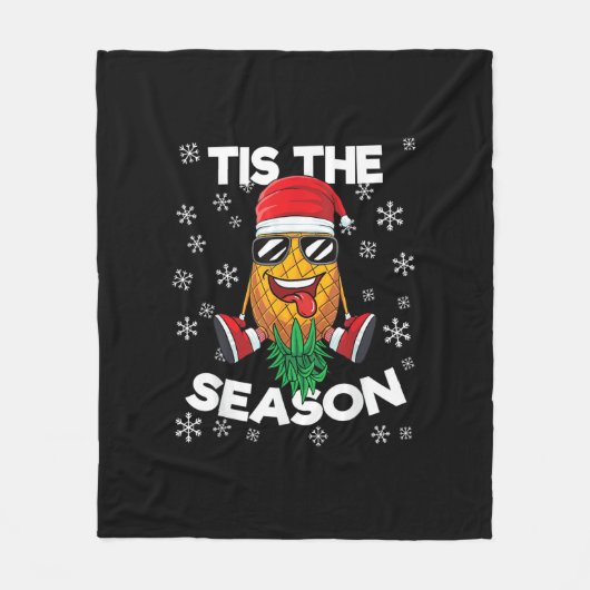 Upside Down Pineapple Santa Tis Season Christmas S Fleecedecke (Vorderseite)