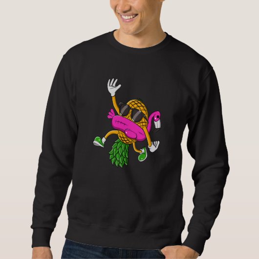 Upside Down Pineapple Swinger Flamingo for Men Wom Sweatshirt (Vorderseite)