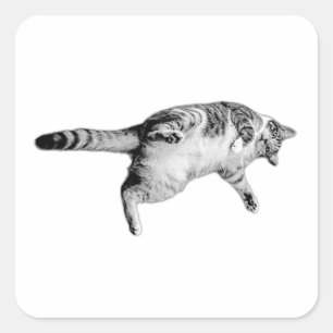 Upside-Down-Spaß in Monochrome Quadratischer Aufkleber