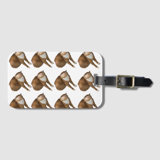 Upside-Down Sunshine Cat Gepäckanhänger (Vorderseite (Horizontal))