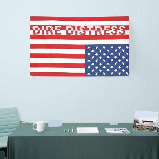 Upside Down USA Flag: Dürre Not Banner (Messeveranstaltung)
