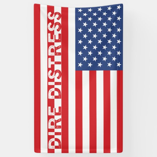 Upside Down USA Flag: Dürre Not Banner (Vertikal)