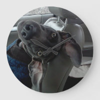 Upside-down Weimaraner Wall Clock