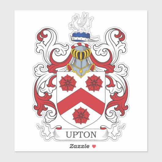 Upton Familienwappen Aufkleber (Blatt)