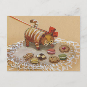 Uptown Girl und ihre Kookie Cat Postkarte