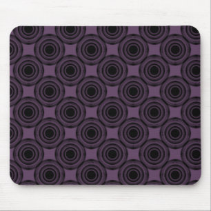 Uptown Trendy Circles Mousepad, Eggplant Mousepad