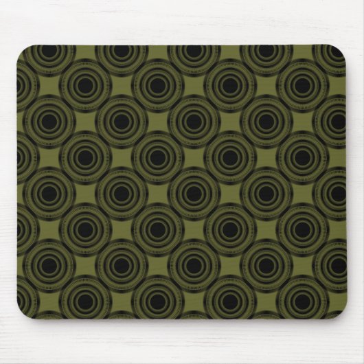 Uptown Trendy Circles Mousepad, Olive Green Mousepad (Vorne)
