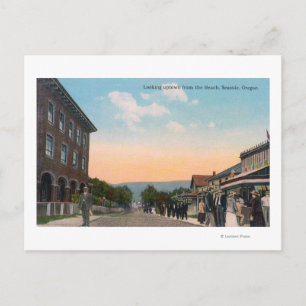 Uptown View vom StrandSeaside, OR Postkarte