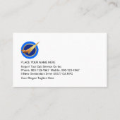 Upwards Airlift Plane Flying Airport Visitenkarte (Rückseite)