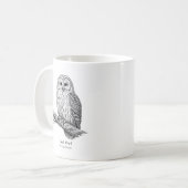 Ural-Eule Schwarz-Weiß-Kaffeetasse Kaffeetasse (Vorderseite Links)