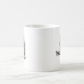 Ural-Eule Schwarz-Weiß-Kaffeetasse Kaffeetasse (Mittel)