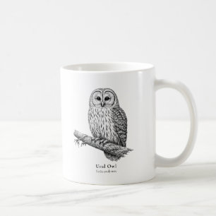 Ural-Eule Schwarz-Weiß-Kaffeetasse Kaffeetasse