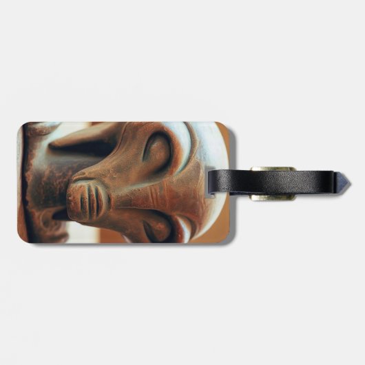 Uralte Alien Statue Gepäckanhänger (Rückseite horizontal)