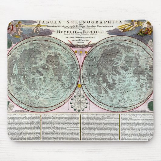 uralte Bildkarte des Mondes Mousepad (Vorne)