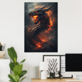 Uralter Drache der Höllenflammen Poster (Heimbüro)