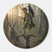 Uralter Druiden-Barde Fae Pixie mit Perle Magnet (Vorne)