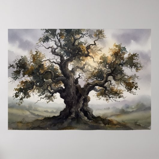Uralter Eichen-Wächtergeist-Baum Poster (Vorne)