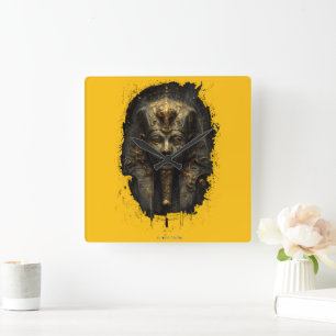 Uralter Groll Ägyptischer Pharao Schwarz Quadratische Wanduhr