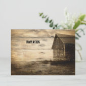 uralter Western alte Scheunenhütte Einladung (Stehend Vorderseite)