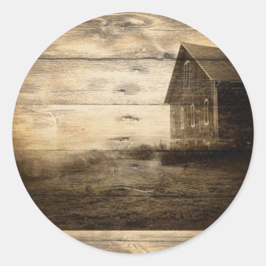 uralter Western alte Scheunenhütte Runder Aufkleber (Vorderseite)