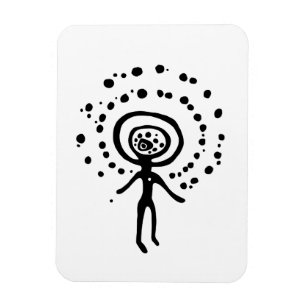uraltes Idol Geoglyph-Symbol Petroglyph amerindian Magnet