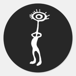 uraltes Idol Geoglyph-Symbol Petroglyph amerindian Runder Aufkleber