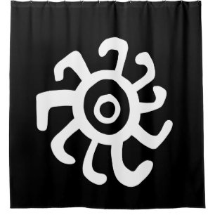 uraltes Sonnenidol Geoglyph-Symbol Petroglyph-Kame Duschvorhang