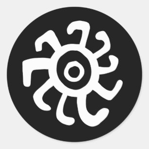 uraltes Sonnenidol Geoglyph-Symbol Petroglyph-Kame Runder Aufkleber