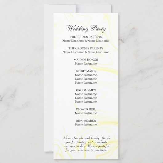 Uranfarbenhochzeitsprogramm (Rückseite)