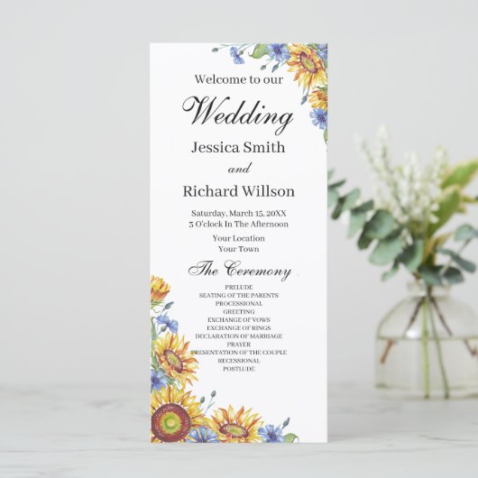 Uranfarbenhochzeitsprogramm (Stehend Vorderseite)