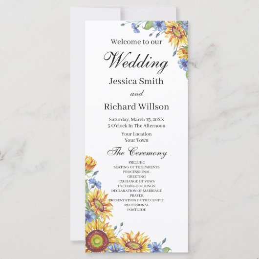 Uranfarbenhochzeitsprogramm (Vorderseite)