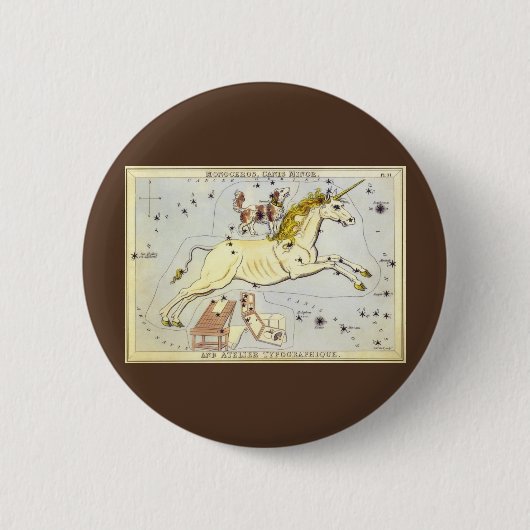 Urania-Spiegel, Vintage Astronomie-Himmelskarte Button (Vorderseite)