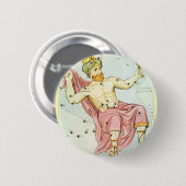 Urania-Spiegel, Vintage Astronomie-Himmelskarte Button (Vorne & Hinten)