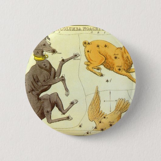 Urania-Spiegel, Vintage Astronomie-Himmelskarte Button (Vorderseite)