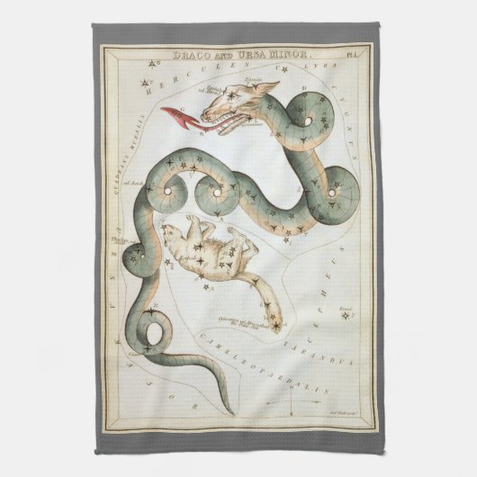 Urania-Spiegel, Vintage Astronomie-Himmelskarte Geschirrtuch (Vertikal)