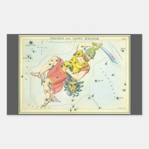 Urania-Spiegel, Vintage Astronomie-Himmelskarte Rechteckiger Aufkleber