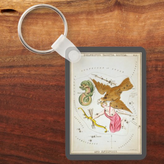 Urania-Spiegel, Vintage Astronomie-Himmelskarte Schlüsselanhänger (Vorderseite)