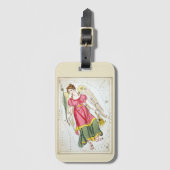 Urania-Spiegel, Vintage Jungfernkonstellation Gepäckanhänger (Vorderseite Vertikal)