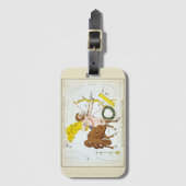 Urania-Spiegel, Vintage Sagittarius-Konstellation Gepäckanhänger (Vorderseite Vertikal)