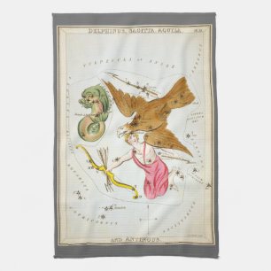 Urania's Mirror, Vintage-Astronomie-Himmelskarte Geschirrtuch