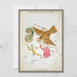 Urania's Mirror, Vintage Astronomiekarte des Himme Einladung