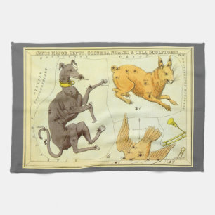 Urania's Mirror, Vintage Astronomiekarte des Himme Geschirrtuch