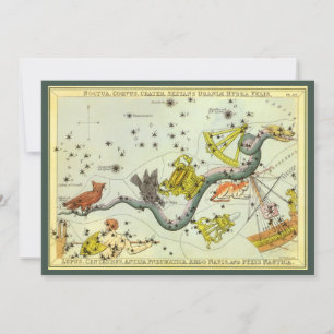 Urania's Spiegel, Vintage-Astronomie-Himmelskarte Einladung